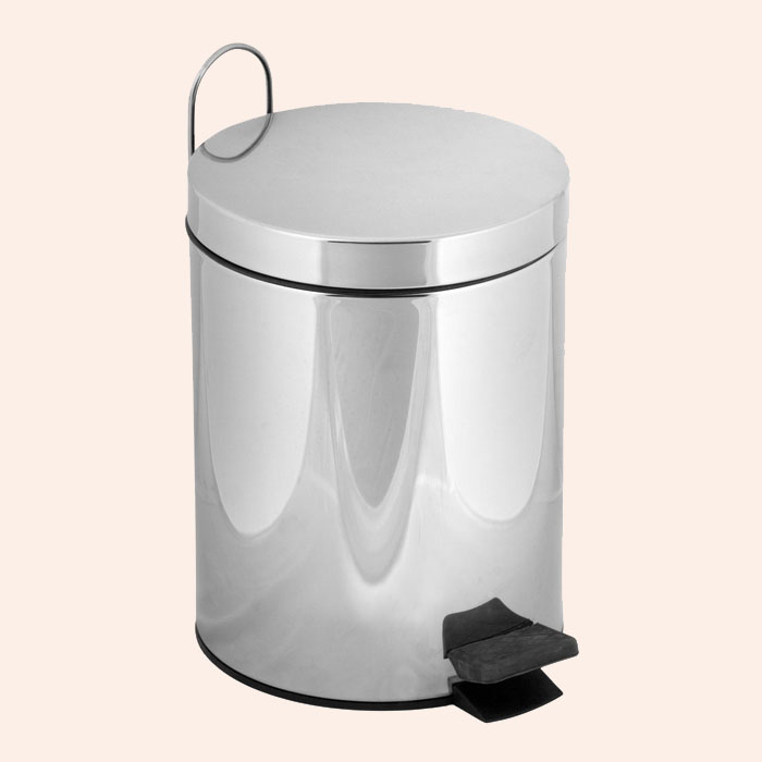 TW Harmony 010, ведро с педалью и крышкой, 3 литра, напольное, цвет: хром