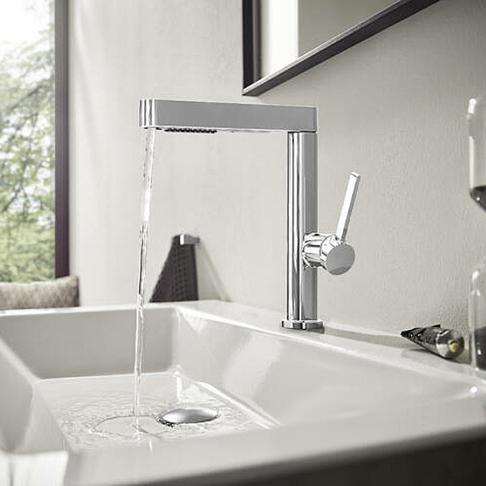 Hansgrohe Finoris Смеситель для раковины, 1 отв., с донным клапаном Push-Open, цвет: хром