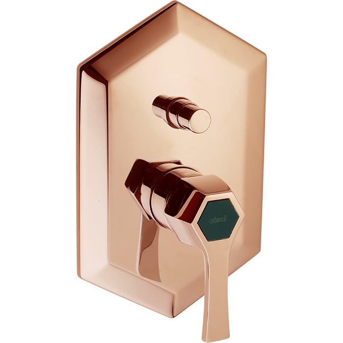 CISAL Cherie Однорычажный смеситель для ванны/душа, цвет: золото розовое/черный матовый