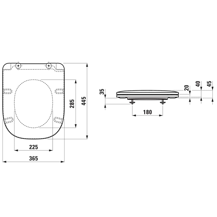 Laufen Meda Сиденье для унитаза Slim, с микролифтом, быстросъёмное, цвет: белый глянцевый