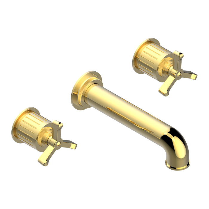 THG Hamptons Смеситель для раковины, настенный, цвет: золото