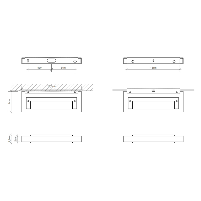 Decor Walther Slim 20 Светильник настенный 20x7x2см, 1x R7S 118 mm max. 100W, цвет: хром