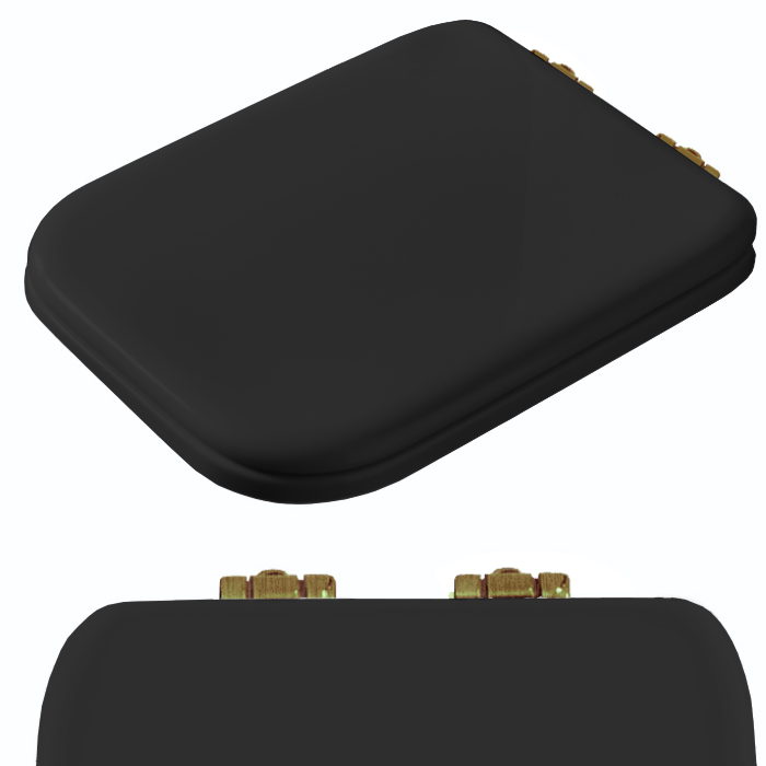 Kerasan Waldorf Сиденье для унитаза, с микролифтом, цвет: черный матовый/бронза