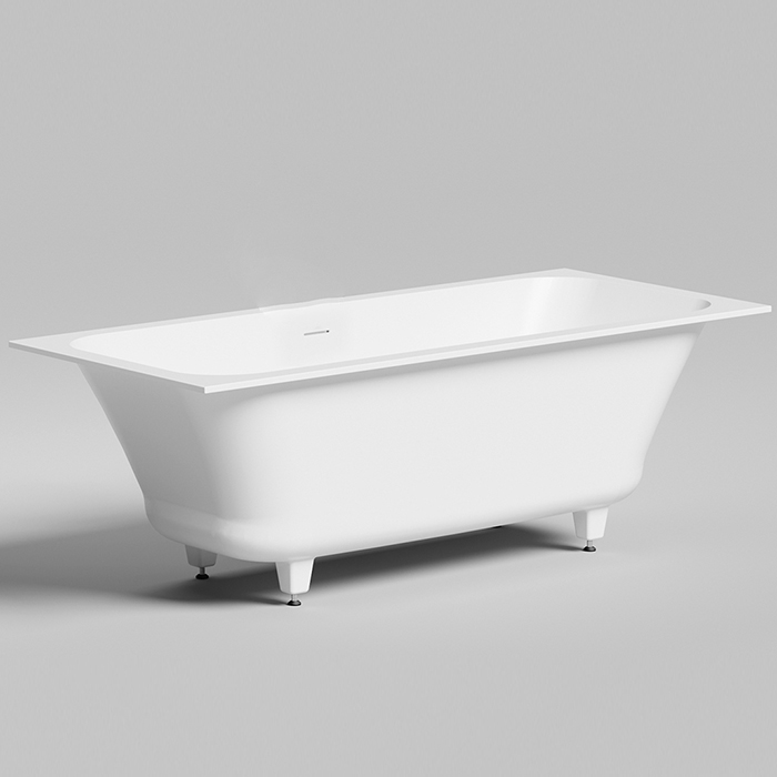 Salini Orlanda Axis Kit Встраиваемая ванна на ножках 170х75х60см., "Up&Down", сифон, интегрированный слив-перелив, материал: S-Sense, цвет: белый матовый