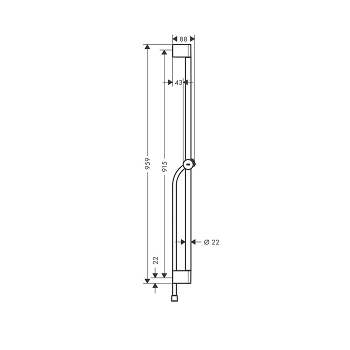 Hansgrohe Unica Душевая штанга Pulsify S 90 см со слайдером с кнопкой и шлангом, цвет: хром