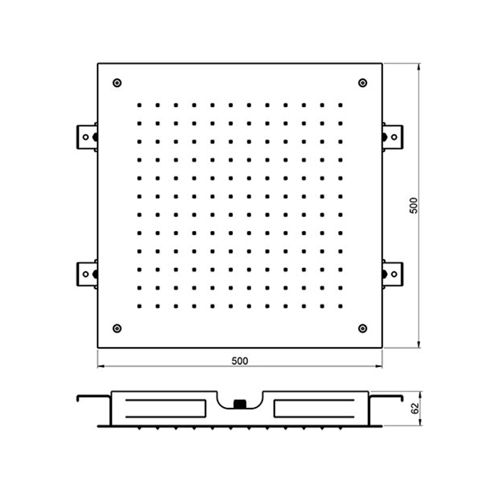 Almar Square Temptation Верхний душ, потолочный, 50х50см, 1 режим, цвет: Mirror Stainless Steel