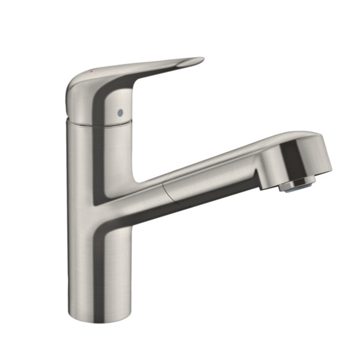 Hansgrohe Focus Смеситель для кухни, однорычажный, , на 1 отв., с выдвижной лейкой, 50см. мax., цвет: сталь