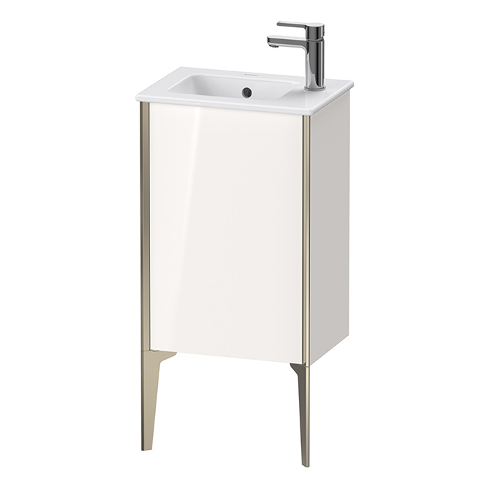 Duravit XViu Тумба напольная, 41x29x59.4см, с раковиной, 1 дверь, (петли слева), цвет: белый глянцевый/champagne matt