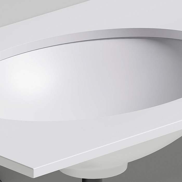 Salini Marea 11 Раковина врезная снизу 55х40х13.5см., без отв., без перелива, мат-л: S-Sense, цвет: белый