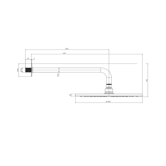 Bossini Nobu Душевая лейка из нерж. стали Ø 280 mm самоочищающаяся на шарнире на 1/2" F и держатель из нержавеющей стали, цвет: нержавеющая сталь