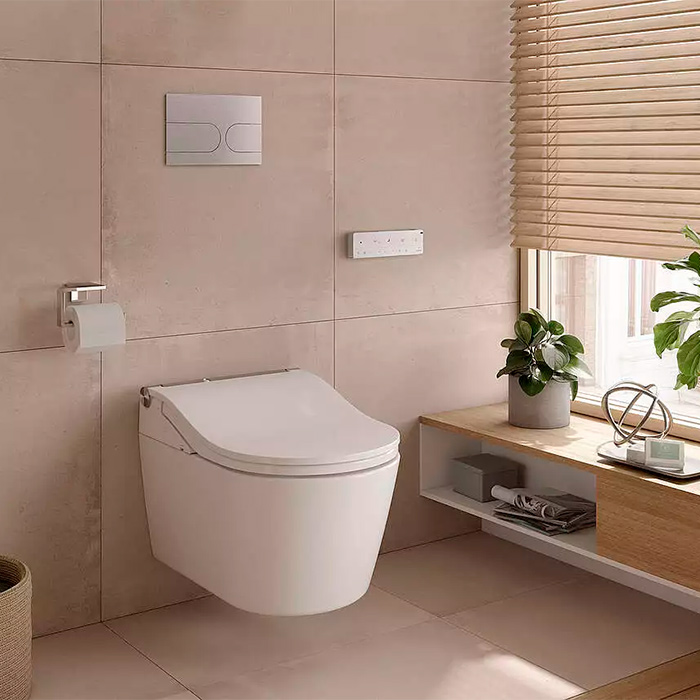 TOTO Washlet RW Сиденье 579x391x108мм, с дистанционным управлением и автосмывом, для унитаза CW542/CW563, цвет: белый/отделка серебро