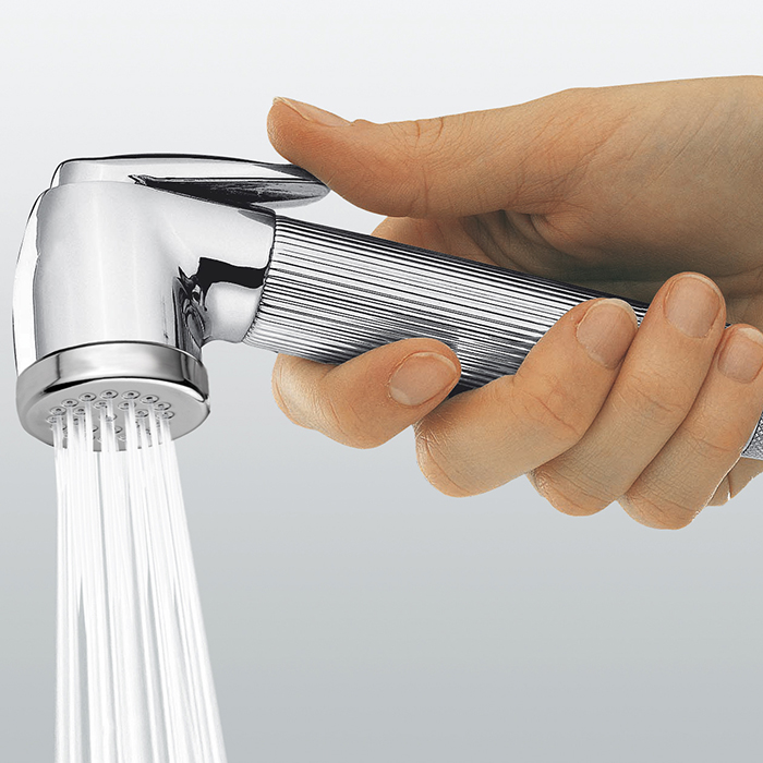 Bossini Nikita Brass Гигиенический душ с держателем и шлангом 125см., цвет: хром