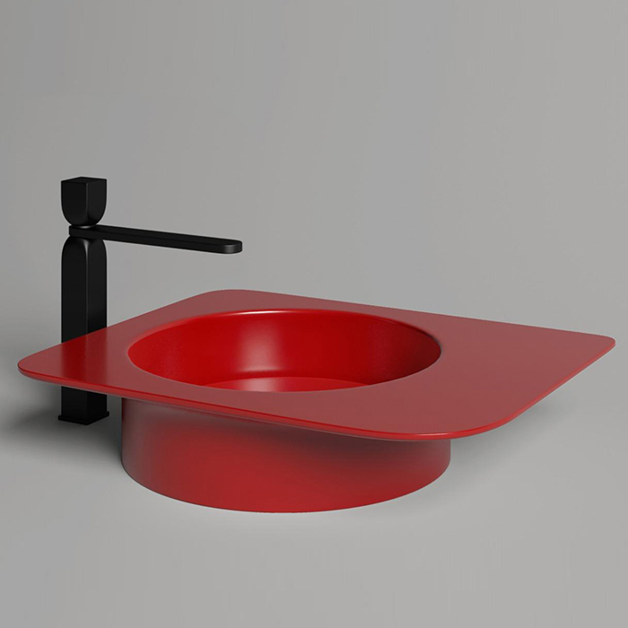 Salini Ninfea Раковина накладная 54.5х44.7х12cм, без отв., без перелива, S-Stone, цвет: RAL3002 матовый