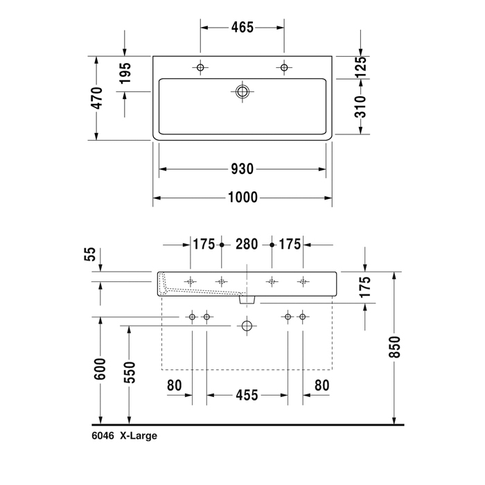 Duravit Vero Раковина 100х47см., 2 отв., c переливом, цвет: белый