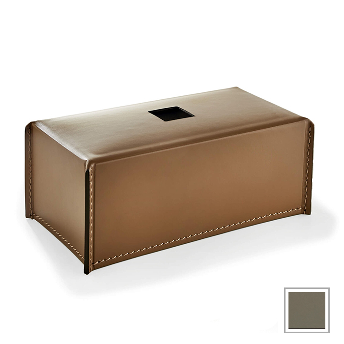 3SC Meridien Контейнер для бумажных салфеток 26х10х14см., настольный, гладкая кожа, цвет: Tortora