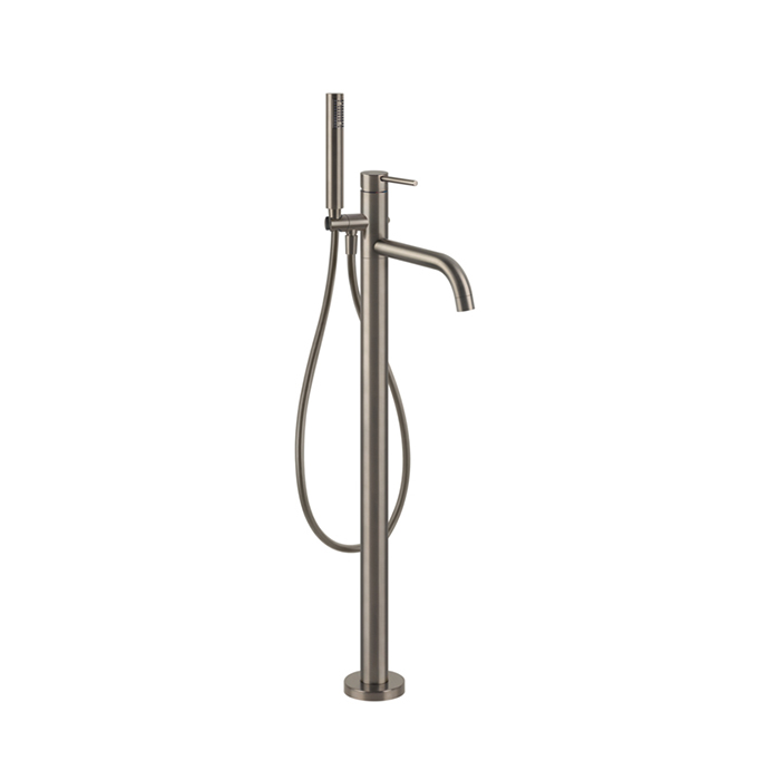 Gessi Emporio Via tortona Смеситель для ванны, напольный, с душевой лейкой, цвет: Finox Brushed Nickel