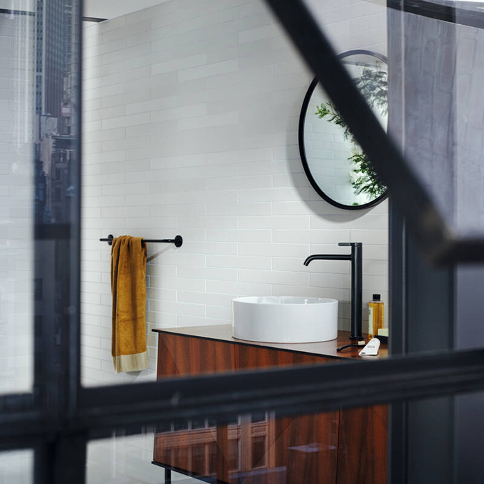 Axor One Смеситель для раковины, 1 отв., излив h260мм, с незап.сливом, цвет: черный матовый