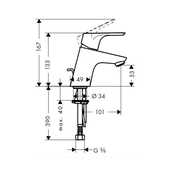 Hansgrohe Focus Смеситель для раковины, 1 отв., цвет: хром