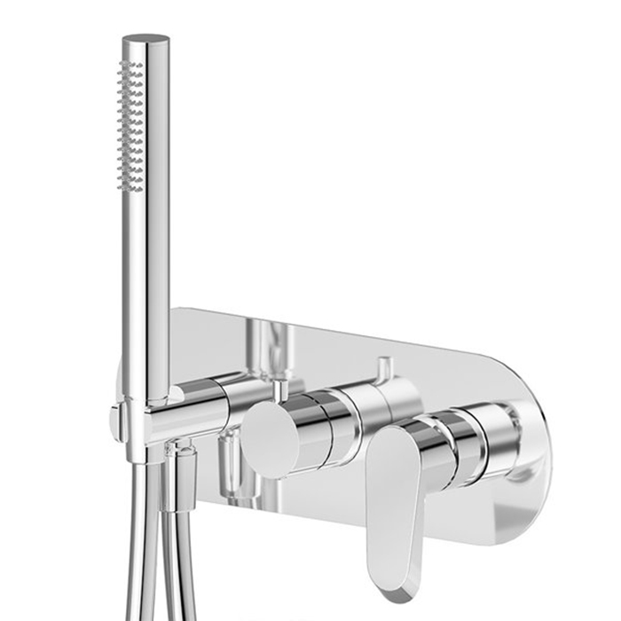 Newform Nio Смеситель для душа, встраиваемый, с ручным душем, 2 потока, внешняя часть, цвет: хром