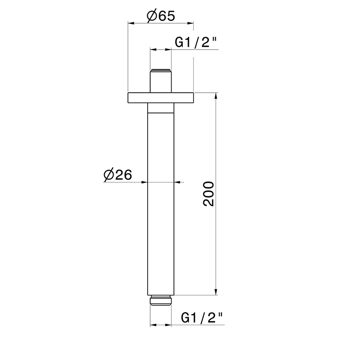 Newform Head Showers Душевой кронштейн 20см, потолочный, закругленный, цвет: carbon satin