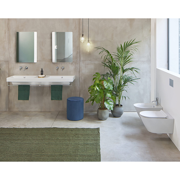 Catalano Zero Раковина 150x50см двойная, без отв., цвет: белый глянцевый