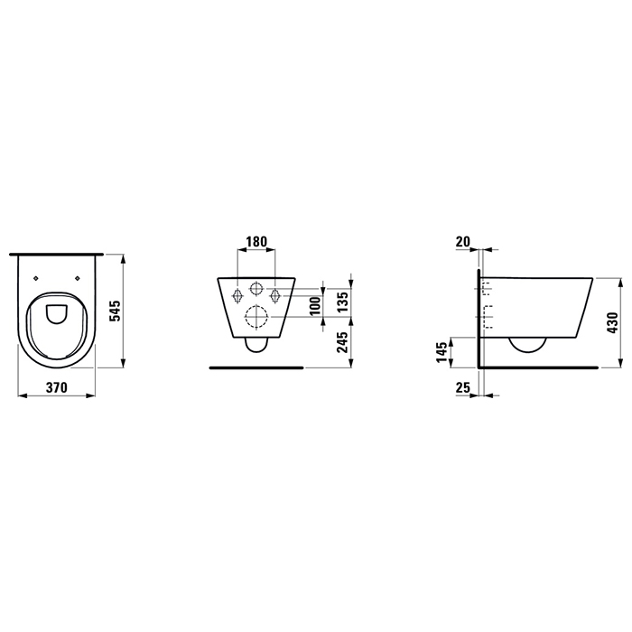 Laufen Kartell Унитаз подвесной 54.5х37х43 см, Rimless, c покрытием LCC, цвет: белый