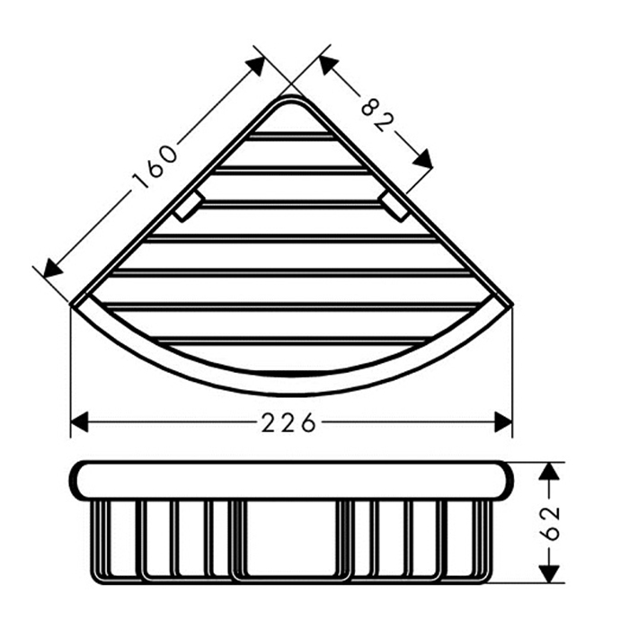 Hansgrohe Logis Universal угловая мыльница и полочка, подвесная, цвет: хром
