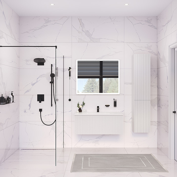 TW Shape комплект подвесной мебели 100х50см, с раковиной, с 1 выдвиж. ящиком с механизмом push-to-open, цвет: белый матовый RAL9003