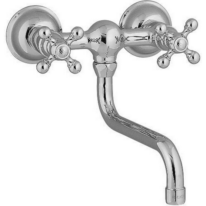 CISAL Кухонные смесители Смеситель двухвентильный настенный для кухни,с поворотным изливом 247 мм, цвет: хром