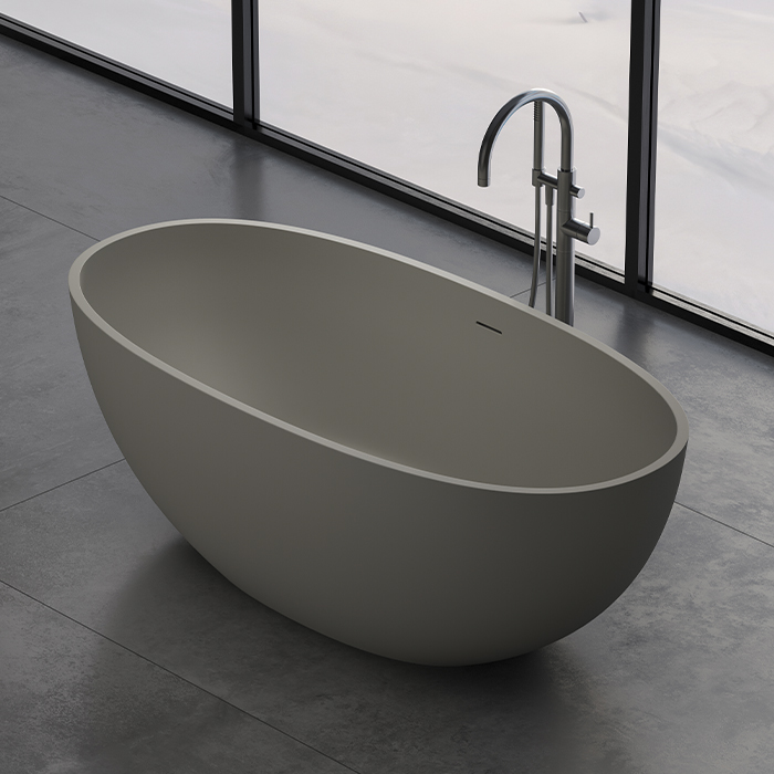 Dea Design Nature Ванна 155х75х55см., отдельностоящая, Solid Surface, цвет: White №18