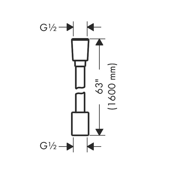 Hansgrohe Designflex Шланг для душа 160см., цвет: черный матовый