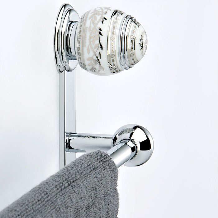 THG Marquise platinum decor Полотенцедержатель 60см., подвесной, декор белый/платина, цвет: хром