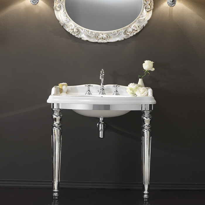 3SC Consolle Консоль King 90х56хh97см, с раковиной LA02 и сифоном, напольный, цвет: хром