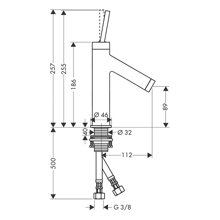 Axor Starck Cмеситель для раковины 90, на 1 отв., цвет: шлифованная медь