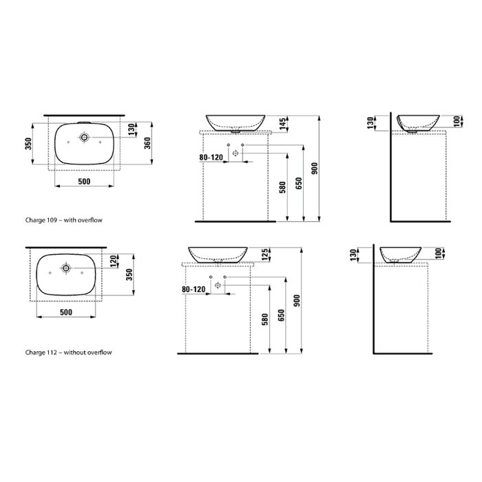 Laufen INO Раковина-чаша 50х35х13 см, без отв., покрытие LLC, цвет: белый