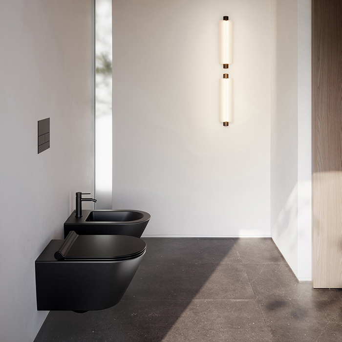 Catalano Zero Унитаз подвесной 55х35см, безободковый, смыв Tornado, покрытие Twinglaze+, цвет черный матовый