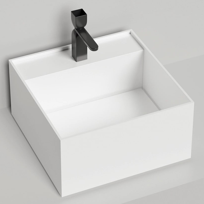 Salini Armonia Раковина 45x45x25см., без отв., накладная, S-Sense, цвет: белый глянцевый