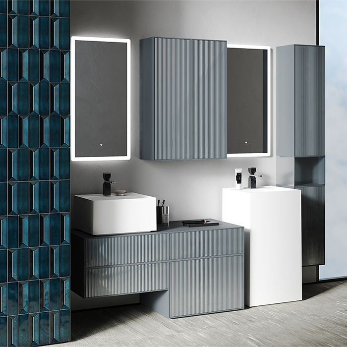 Salini Armonia Зеркало для ванны 45х158.5х2.5см., фоновая и фронтальная подсветка 3в1, сенсорный выключатель, крепления, без подогрева