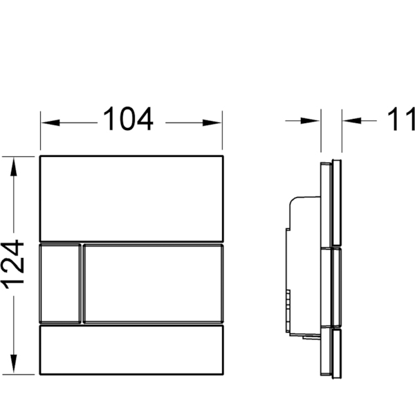 TECE TECEsquare Urinal Панель смыва для писсуара, стекло, цвет: зеленый/белый