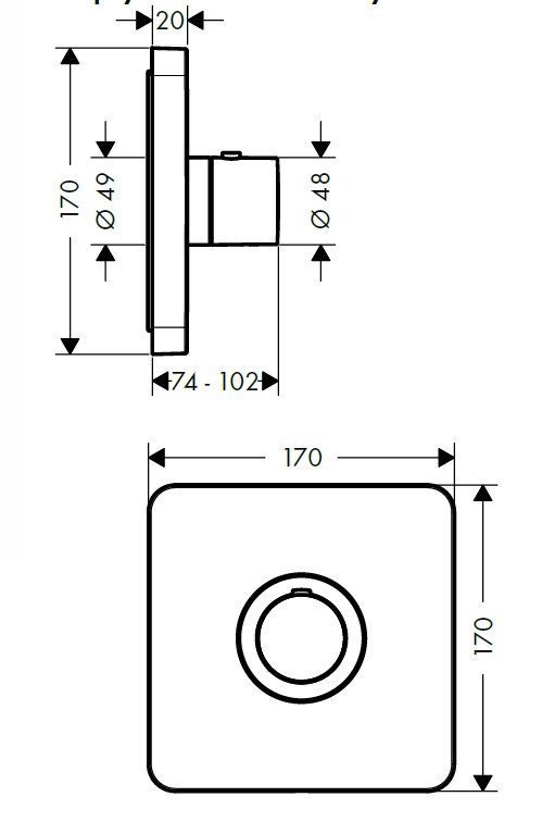 Axor ShowerSelect Термостат Highflow для скрытого монтажа, внешняя часть, цвет: хром