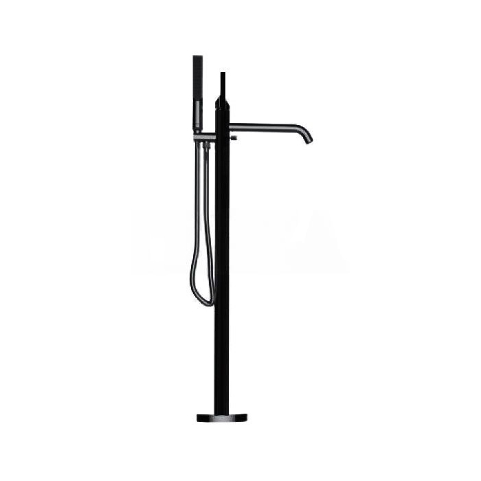 Bossini Apice Смеситель для ванны, напольный, с ручным душем, цвет: черный матовый