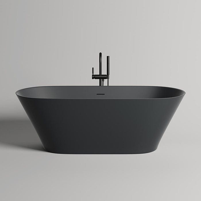 Salini Mona Ванна отдельностоящая 180х80х59.5см, донный клапан "Up&Down", сифон, слив-перелив, материал: S-Stone, цвет: RAL 9011