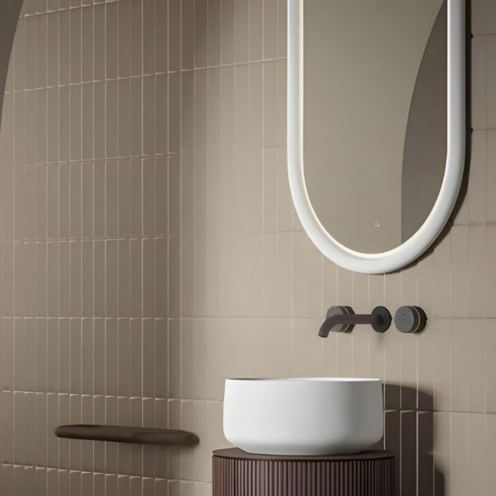 Artceram Milano Зеркало 55х100 см в керамической раме с LED-подсветкой и сенсорным выключателем, цвет: белый матовый