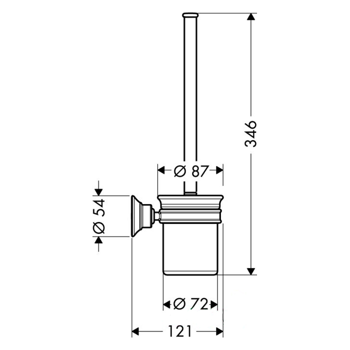 Axor Montreux Ершик​, подвесной монтаж, цвет: полированное золото
