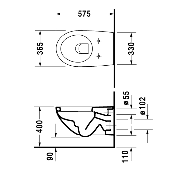 Duravit Architec Унитаз подвесной 57.5х36.5см, с вертикальным смывом, вкл. крепление Durafix, объем 4,5 л, Цвет: Белый