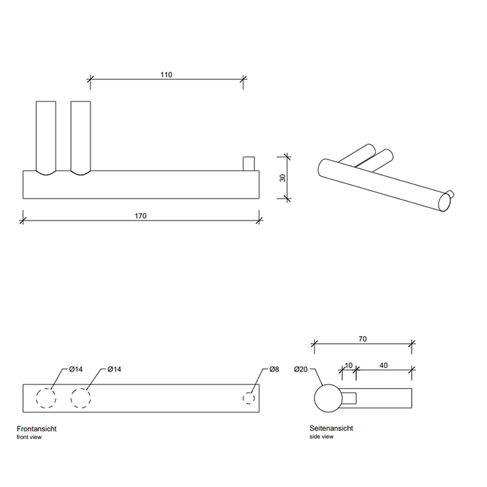 Decor Walther Bar Держатель для туалетной бумаги, подвесной, цвет: сталь матовая