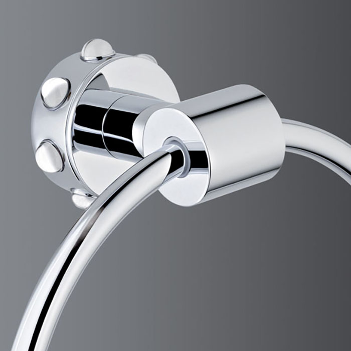 THG Mossi Полотенцедержатель - кольцо 18см., подвесной, цвет: хром/прозрачный хрусталь