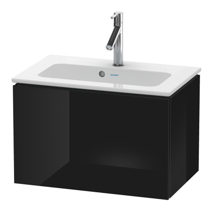 Duravit L-Cube Тумба подвесная, 62x39х40, с раковиной и 1 выдв. ящик, цвет: черный глянцевый