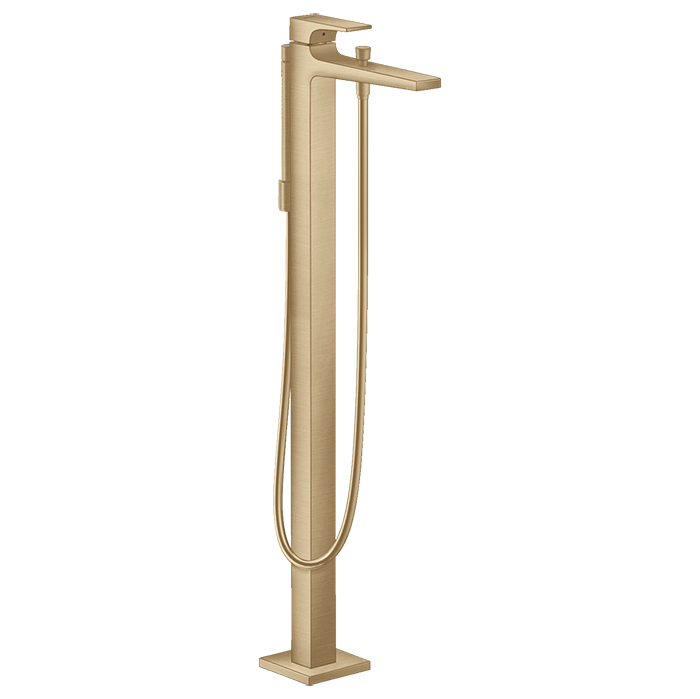 Hansgrohe Metropol Смеситель для ванны, напольный, с ручным душем, излив: 23.5см, цвет: шлифованная бронза