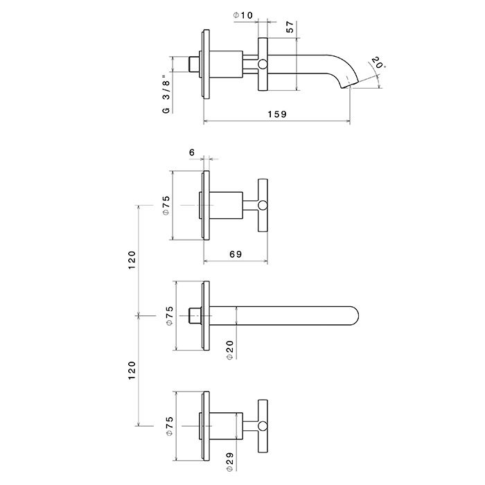 Newform Blink Смеситель для раковины, встраиваемый, внешняя часть, цвет: PVD copper bronze